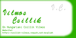 vilmos csillik business card